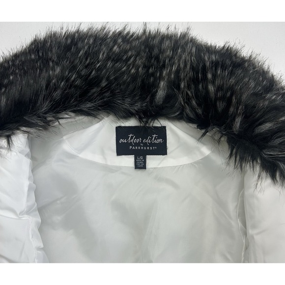 Outdoor Addition removable fur trim white vest size L - Picture 3 of 10